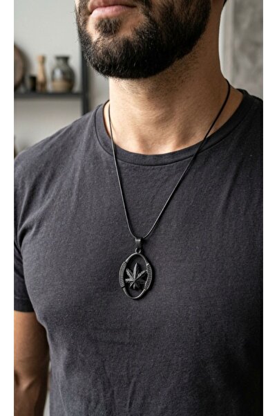 AKSESUARIM Men's Fish Scale Chain Leaf Steel Necklace