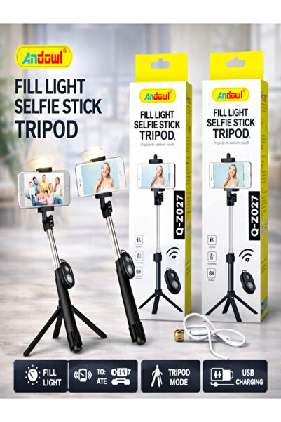 Andowl Wireless Selfie Stick with Remote Control and Tripod – Extendable Phon...
