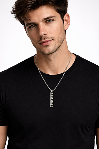 MakeWell Men's Compass Pendant Stainless Steel Non Tarnish Chain Necklace Vin...