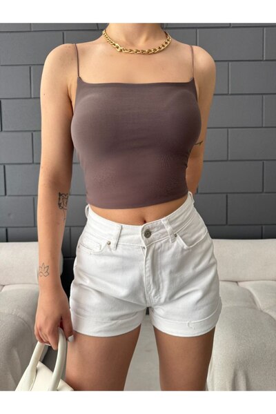 Aida Fashion İnce askılı sandy crop