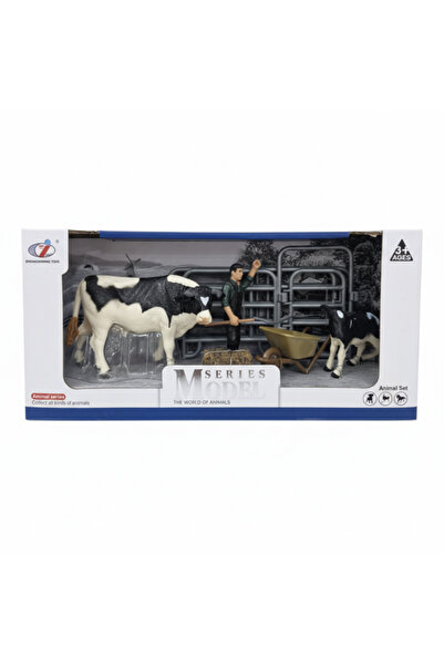 TUFY TOYS ÇİFTLİK HAYVANLARI FİGÜR SETİ- ÇİFTÇİ / iNEK VE BUZAĞISI MODEL HAYV...