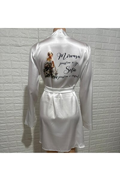 OEM Printed bridal gown, pearl white