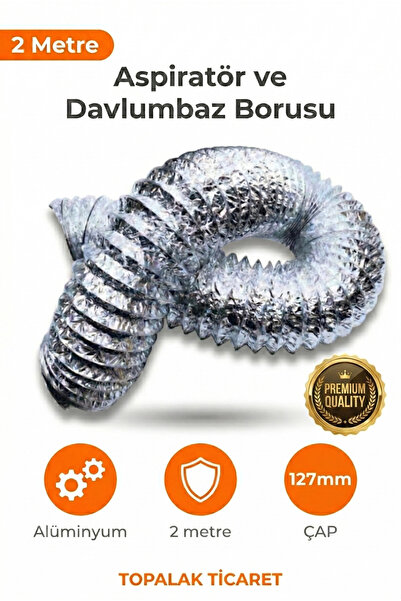 TOPALAKTİCARET Alüminyum Telli Aspiratör Davlumbaz Havalandırma Borusu Tüm Da...
