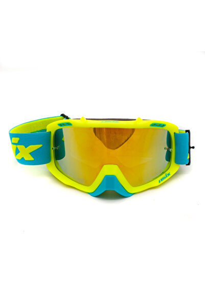 Asix Ochelari cross/atv/enduro, AS2, lentila galbena, culoare rama lime/albas...