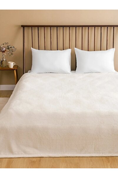 LC Waikiki LCW HOME Bej Çift Kişilik Pelüş Battaniye 200x220 Cm