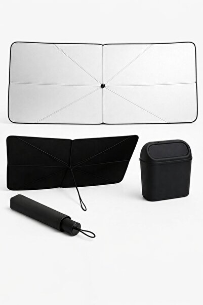 Busstier سلة مهملات داخل السيارة ومظلة شمسية قابلة للطي مع غطاء، سلة مهملات ص...