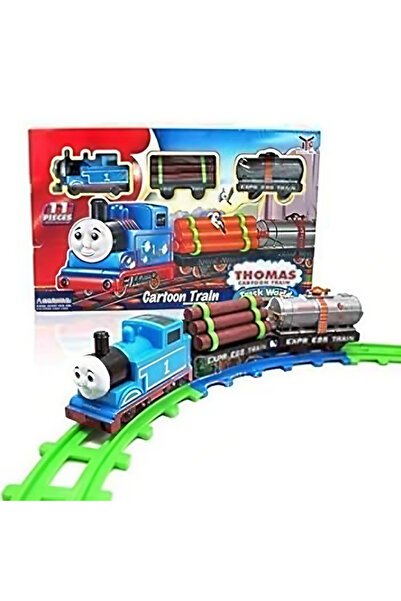 Universul Jucăriilor Trenuleț Electric Copii cu Șine, 11 Piese, 46x46 cm, Loc...