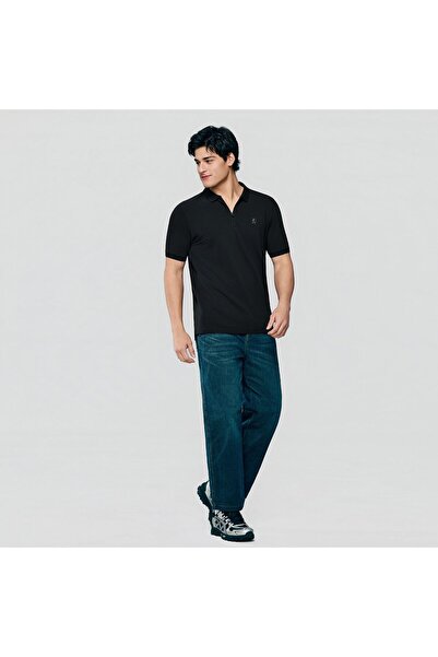 Giordano Men's Slim Fit Small Lion Zipper Polo