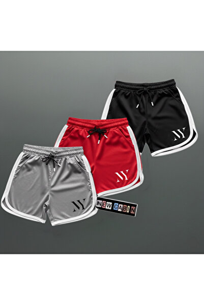 Risil-Nu Company Νέα σεζόν Μαύρο-Γκρι-Κόκκινο ύφασμα κηρήθρας 3 τεμαχίων με σ...