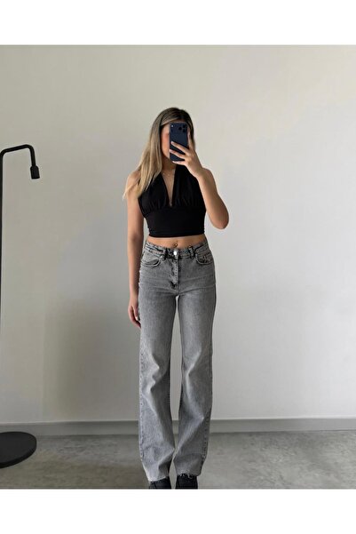 Güneş Blugi cu talie înaltă și croială dreaptă