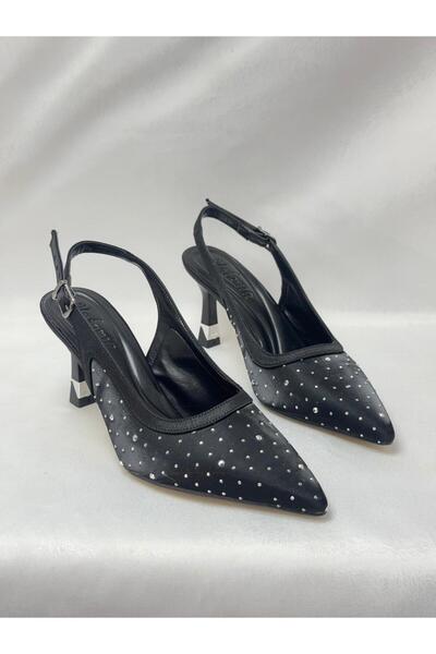 LALEZAR AYAKKABI LL2724 MATERIAL SATINAT, DESIGN SPECIAL CU PIETRE BRODATĂ, T...