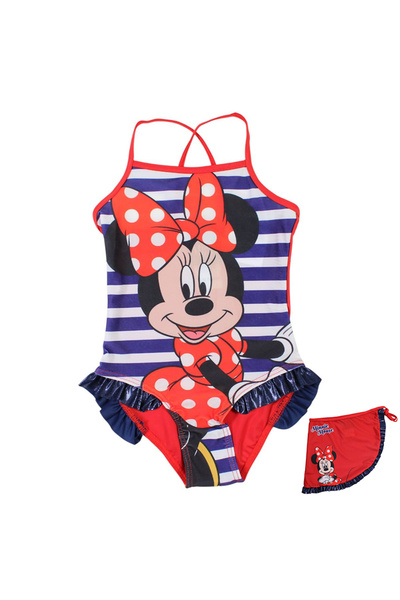 Minnie Mouse One-Piece Swimsuit with Sarong Red