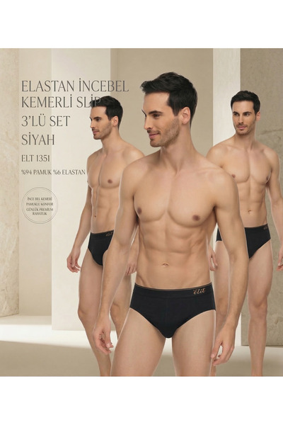 Tutku Elit 3-Pack Men's Briefs - Stretch Fabric Cotton Pack Premium Fabric
