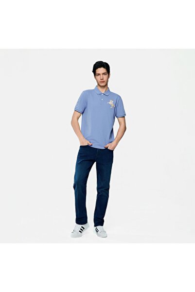Giordano Men’s Slim Fit Napoleon Embroidery Lycra Pique Polo