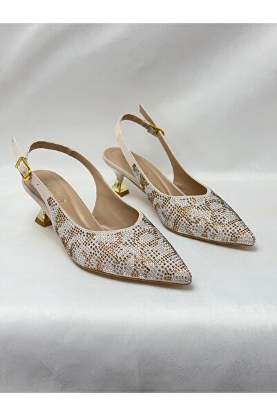 LALEZAR AYAKKABI LL2722 مادة مطرزة بالأحجار الكريمة مستوردة، تفاصيل مطلية بال...