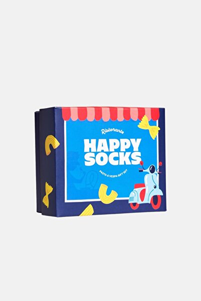 Happy Socks - Men's Multi-Colored Pasta and Scooter Patterned 2-Piece Socks G...