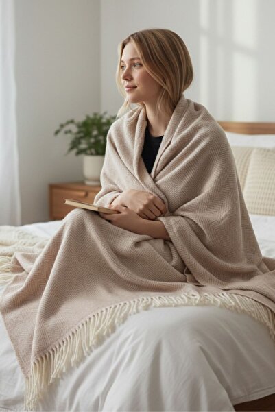 Comfort Craft Cotton Balcony and Sofa Blanket - 130X170 cm Soft Textured Shawl