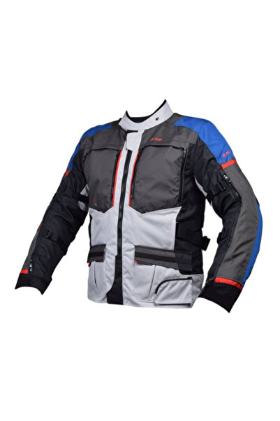 LS2 Men's motorcycle jacket NORWAY, color blue/black/gray/red, size M