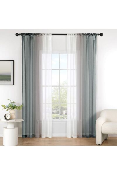 MIULEE 2-piece curtain set – Transparent grey, 140 x 260 cm, 3 shades