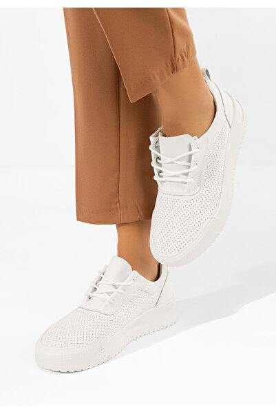 B T Shoes Γυναικεία δερμάτινα αθλητικά παπούτσια Zamiya λευκά