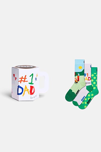 Happy Socks - Men's Multi-Colored Dad-Themed 3-Piece Sock Gift Set