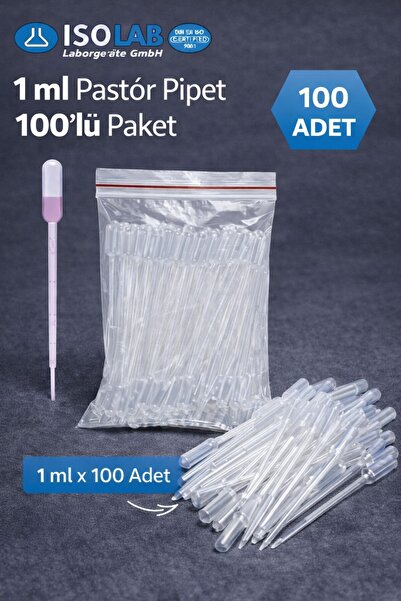 ISOLAB Plastik Damlalık - Pastör Pipet 100 adet - Made in Germany