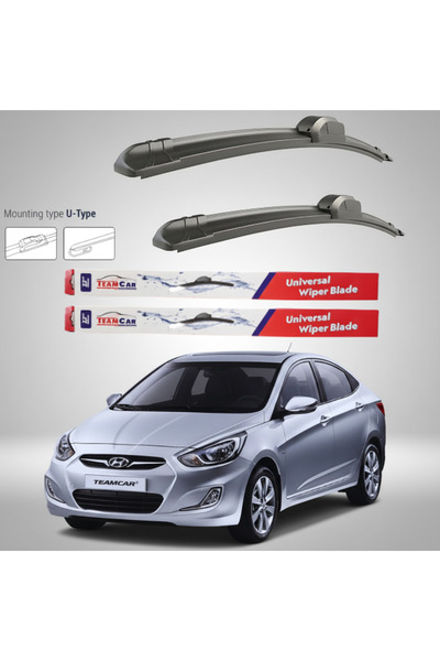 TEAMCAR Hyundai Accent Sedan (2010–2014) Flat Wiper Blades | Front Set – Team...