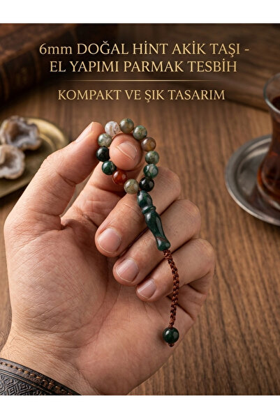 CAPO by Aytaç Yamaç Multi-Colored Indian Agate Finger Prayer Beads - Natural ...