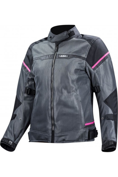 LS2 RIVA motorcycle jacket, for women, black/dark gray, size M