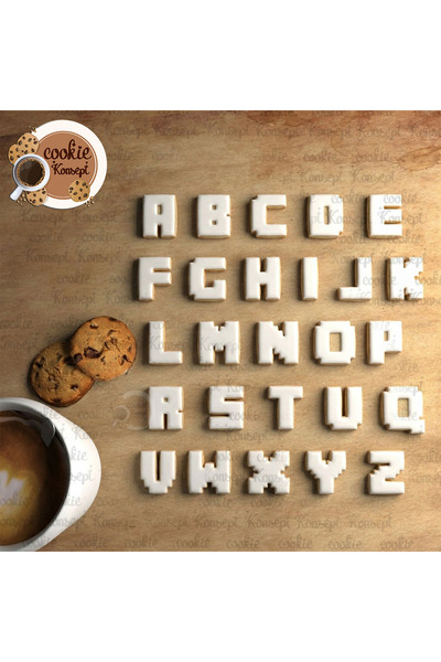 CookieKonsept Minecraft Harf Kalıp Seti | Kurabiye, Kil, Seramik Uyumlu