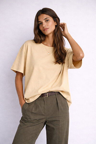 Wega Moda Unisex T-Shirt, Short-Sleeved Oversized T-Shirt, Cotton Black Crew ...