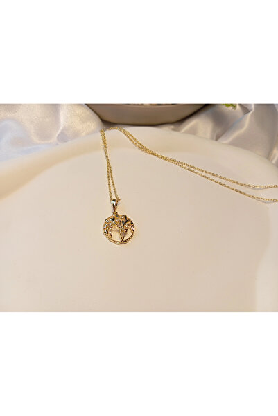 XUPING JEWELRY 14 Ayar Gold Kaplama Hayat Ağacı Kolye - 45 cm