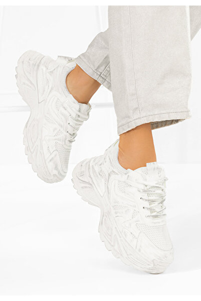 B T Shoes Αθλητικά παπούτσια με πλατφόρμα Yalda λευκά