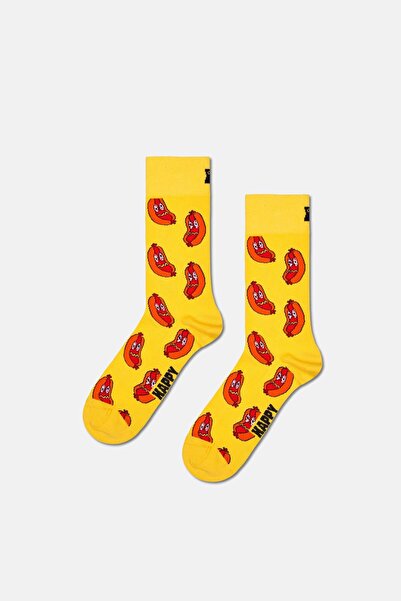 Happy Socks - Yellow Hot Dog Patterned Socks