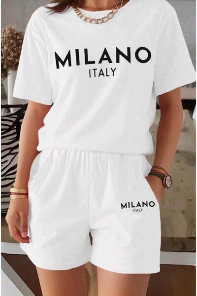 Lario Cycling-Collar Black and White Short Set for Women