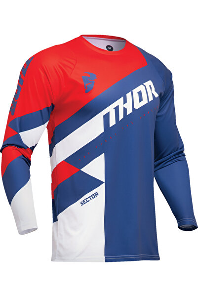 THOR Tricou atv/cross Sector Checker, culoare bleumarin/rosu, marime S