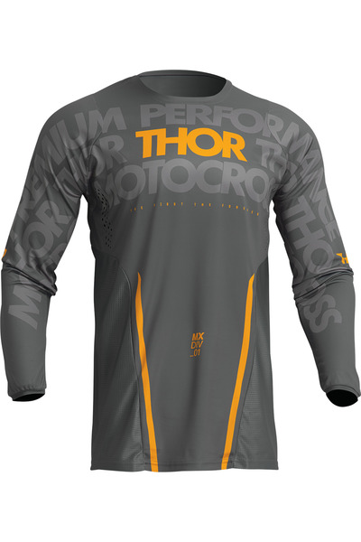 THOR Pulse Mono motocross/enduro jersey, dark grey/yellow, size M