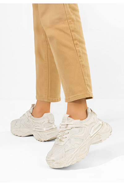 B T Shoes Σνίκερς με πλατφόρμα Yalda μπεζ