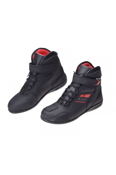 LS2 Garra Man motorcycle boots, black/red, size 46