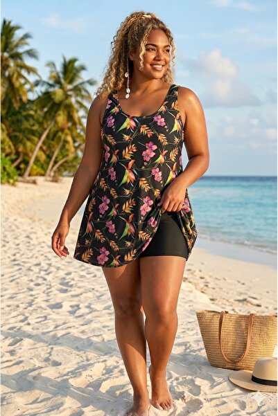 elma abone New Season Digital Printed Shorts Dress Swimsuit