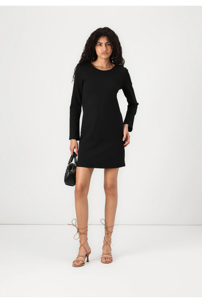 İHRACATFAZLASI Vi̇lla Bi̇si̇klet Yaka Basic Mini Dress
