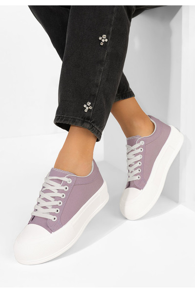 B T Shoes Γυναικεία πανινα πλατφόρμες Antonea μωβ