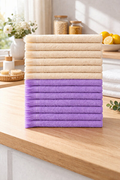 ÖZteks 12 Pieces 30*50 cm Kitchen Towels - Hand Towels - Drying Cloths (6 Pie...