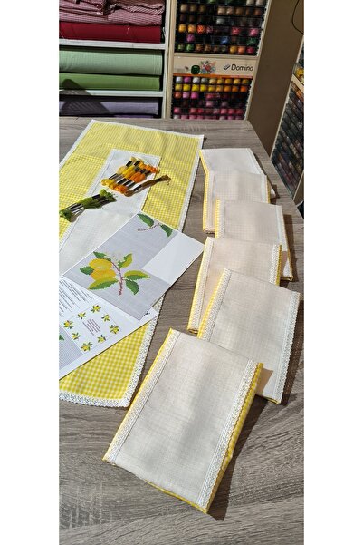 MODATU Sarı pitikare işleme alanlı runner/ limon modeli