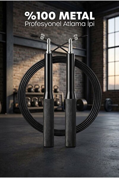 Thundara Premium %100 Çelik Ayarlanabilir Atlama İpi Jump Rope Siyah