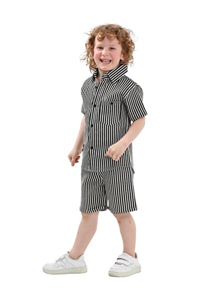 ERDEM KIDS Dečačka košulja kratkih rukava od platna i šorti, set od 2 dela (g...