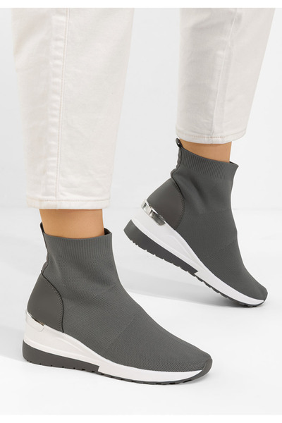 B T Shoes Αθλητικά παπούτσια με κάλτσα Jessina γκρι