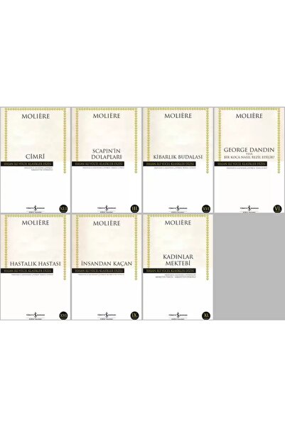 TÜRKİYE İŞ BANKASI KÜLTÜR YAYINLARI Moliere 7 Kitap - Cimri - Scapin’in Dolap...