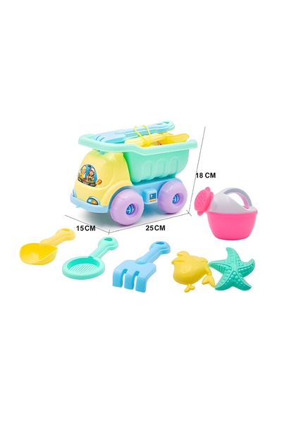 Trendbaby طقم شاطئ قلاب مع سطل + 6 قطع للأطفال – لعبة رمل متكاملة من Trend Ba...