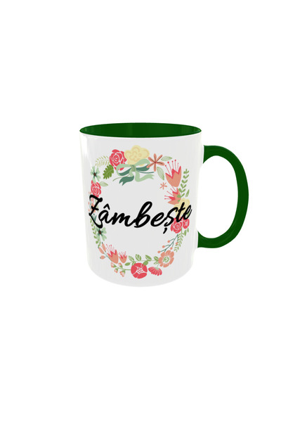 OEM Personalized floral smile mug, 350ml – the ideal gift for any occasion